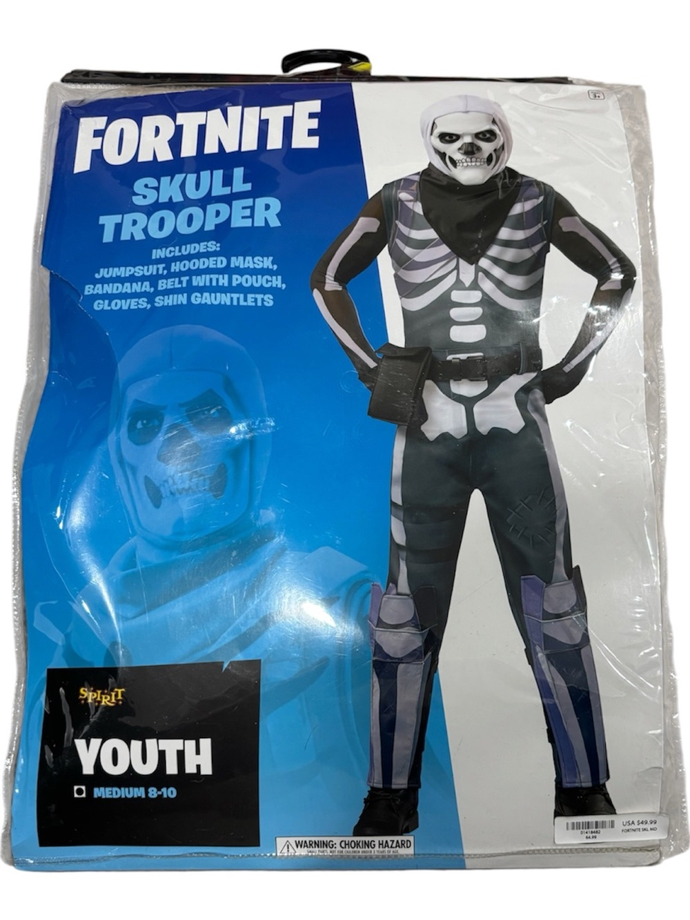 Spirit Fortnite Skull Trooper Costume - Black, White, Purple